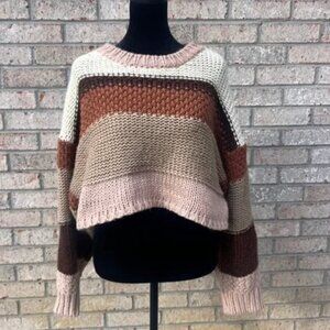 NWT Altar'd State Striped Cropped Knit Sweater - Size M